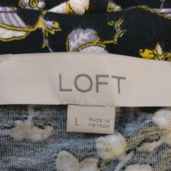 LOFT YELLOW AND BLACK FLOURAL TOP - Picture 5 of 5